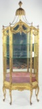 Vintage Gilded French Style Curio Cabinet