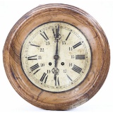 Faux Wood Tin Wall Clock