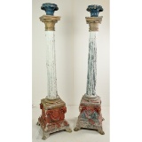 2 Roman Column Street Lamp / Entry Light Posts