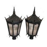 Pair Vintage Style Street Post Lamps