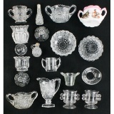 Lot of Pressed Glass Dishes/Cups