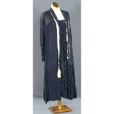 1920's Navy Cutout Lace Two-Piece Large Dress