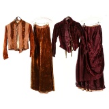 Two 1870's Velvet Women's Dresses