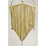 1920s Unmarked Gold Tone Flat Mesh Purse