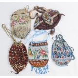 Mixed Lot Handmade 1930's Draw String Bead Purses