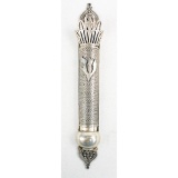 Traditional Art Mezuzah Sterling Silver