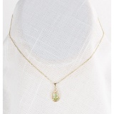 14K Gold Chain with Pear Shape Peridot