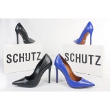 2 Pairs of Schutz Leather Pumps Sz 6 Black, Blue