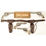 Cowboy Toy Revolvers, Holsters and Sign