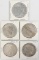 Lot of 5 1920s American Silver Peace Dollars