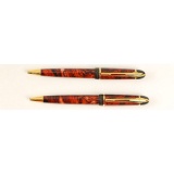 Waterman Phileas Coral Red & Gold Marble RB 2 Lot