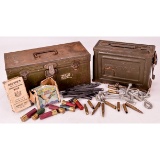 Toolbox Full of Vintage Shotgun Ammo and Clips
