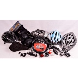 Lot of Bike Helmets, Bike Cables and Bike Items