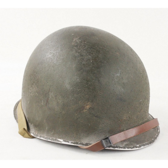 WWII M1 Helmet and Liner, Fixed Bale