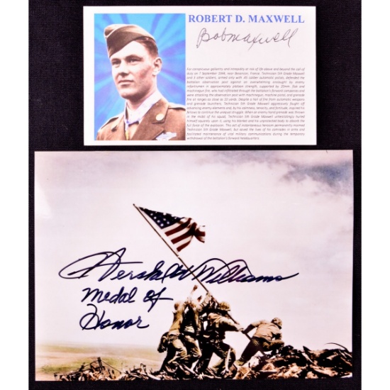 2 US Medal of Honor Recipients Autographs