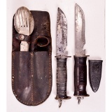 WWII EGW Fighting Knife and Knife & Utensil Set