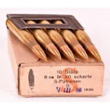 10 Rounds of WWII German M30 8x56mmR Steyr Ammo