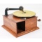 Small Off Brand Oak Tabletop Disc Phonograph