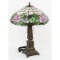 Electric Lamp W/Leaded Glass Shade