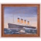 1950's Framed Titanic Oil on Board Art