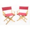 2 Red Folding Director's Chairs
