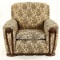 Brown Flowered Armchair