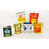 Lot of 6 Vintage Lard Cans