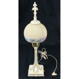 Porcelain Electric Lamp W/Globe Lamp Shade