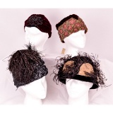 Lot of 4 1920s-1930s Vintage Hats