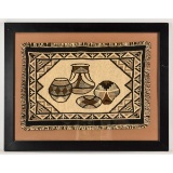 Framed Native American Style Woven Rug Art