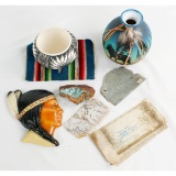 Lot of Native American Ceramic/Stones and Fabric