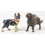 Two Cast Iron Dog Banks