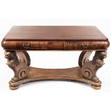 Vintage Lion Carved Wooden Table