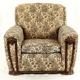 Brown Flowered Armchair