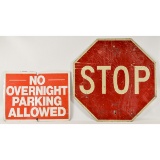 Stop Sign & No Parking Sign