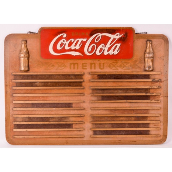 Vintage Coca-Cola Menu Sign