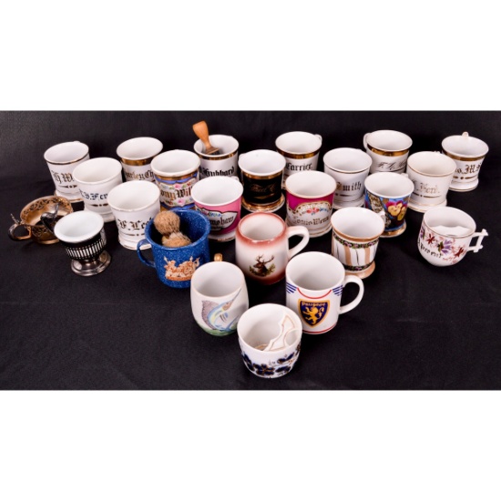 Lot Of Vintage shaving Mugs