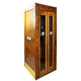 Vintage Wood Telephone Booth with Phone