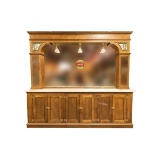 Vintage Oak Single Arch Soda Fountain Backbar