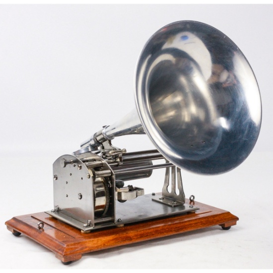 Unusual European Open Works Cylinder Phonograph