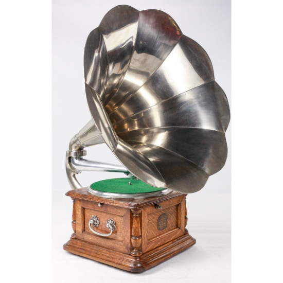 Columbia Disc Phonograph Nickel Silver Horn