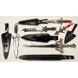 Lot of 4 Decorative Daggers & 1 Short Sword