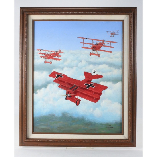 Bob Weiler "German World War I Triplane" Painting