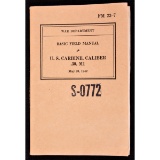 US WWII FM 23-7 Field Manual CARBINE CALIBER