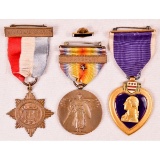 Lot of 3 WWI US Medals & Papers Named USN