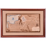 WWII Framed US 4th ID Map