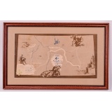 WWII Framed Us 4th ID Map