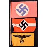 Lot of WWII German Armbands & Paper Flag