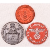 3 WWII German Pins