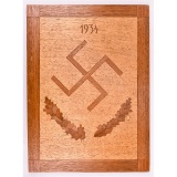 1934 German SS Wood Plaque